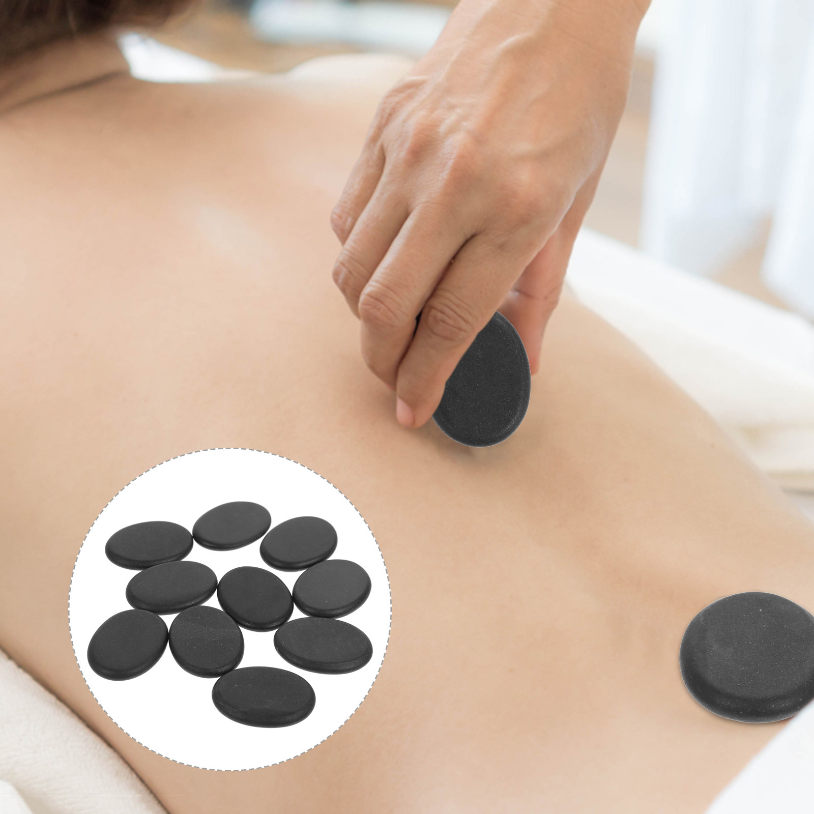 Foot Spa - 10Pcs Volcanic Hot Stones Natural Spa