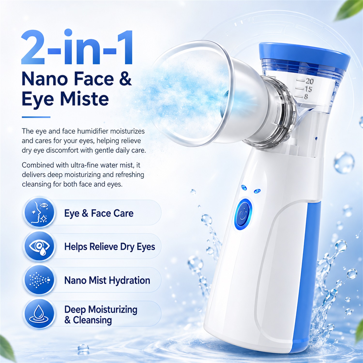 Face Steamer - Handheld Facial Nano Mister Portable Hydrating